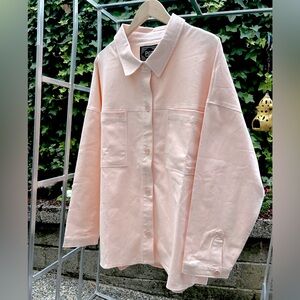 NWT Emmit Brushed Cotton Twill Shirt Jacket in Petal